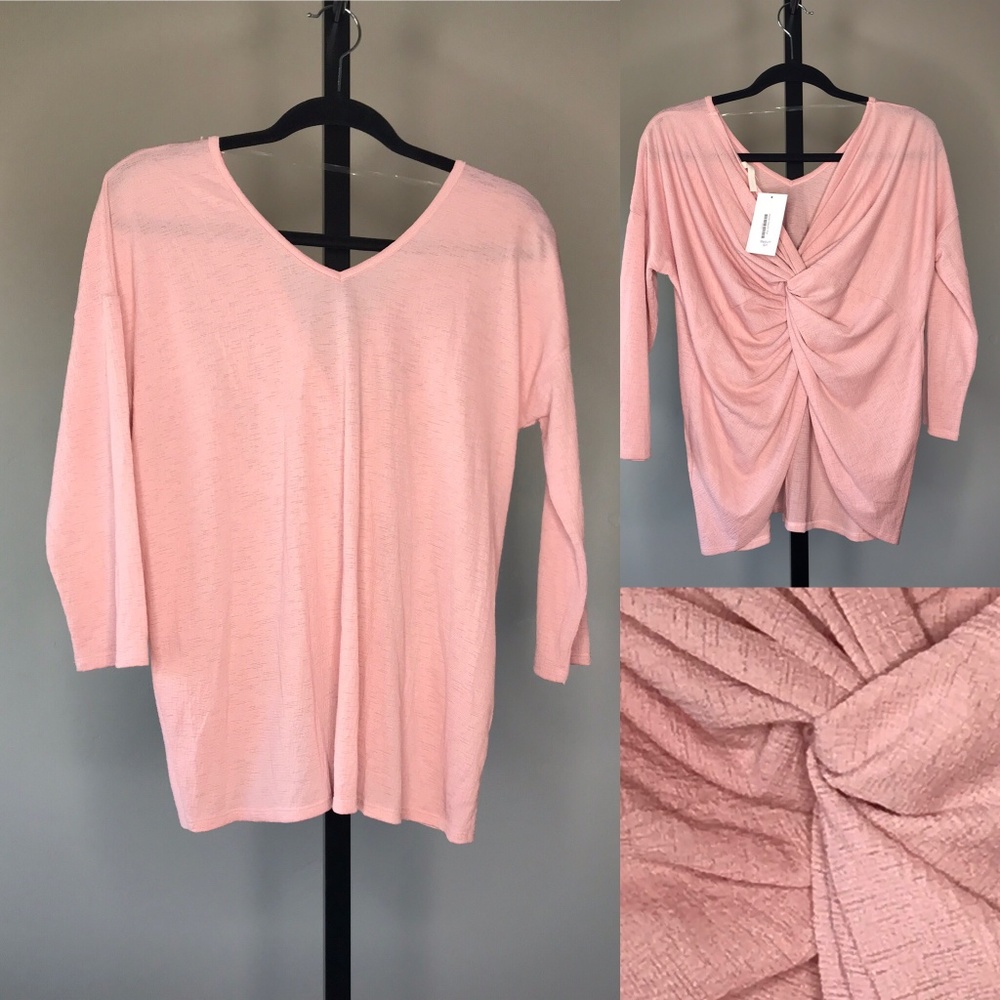 Pink Crepe Top with Twisted Back